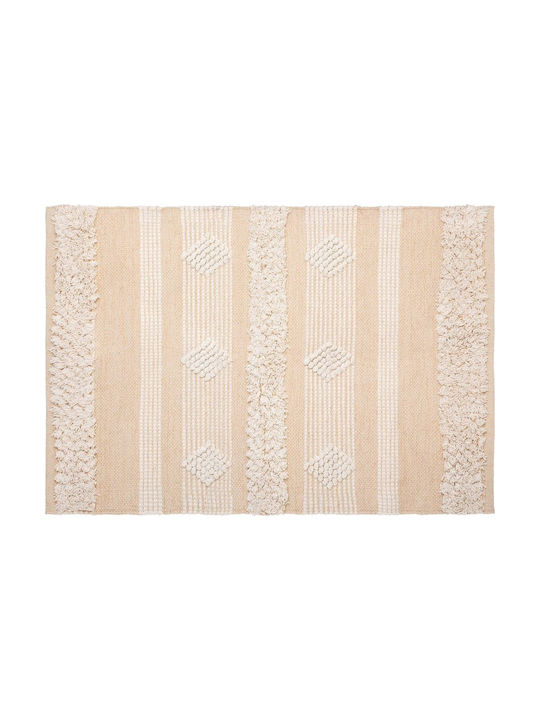 Atmosphera Cot Sand Living Room Rug Rectangular Summer Cotton Beige 60x90cm