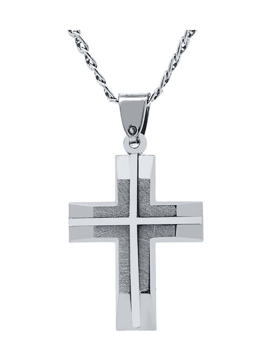 VTJ Herren Kreuz aus Silber mit Kette