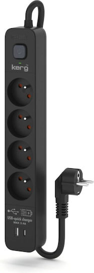 Πολύπριζο 4 Θέσεων με USB-A, 4 USB-C, Διακόπτη και Καλώδιο 5m
