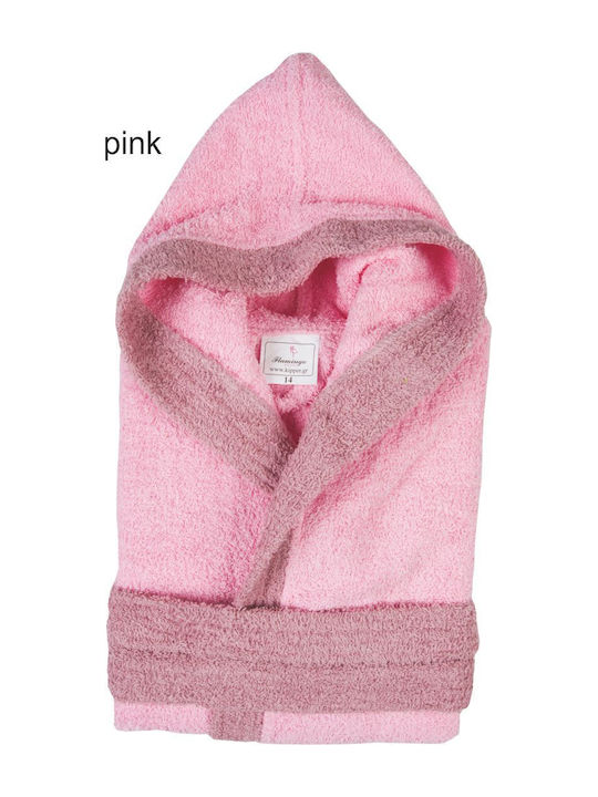 Flamingo Παιδικό Μπουρνούζι Pink με Κουκούλα
