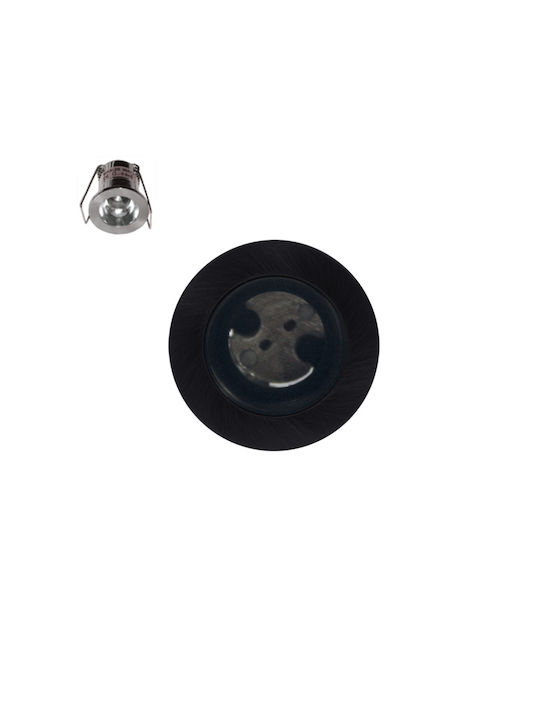 Aca Round Metallic Recessed Spot with Socket G4 Black 1pcs