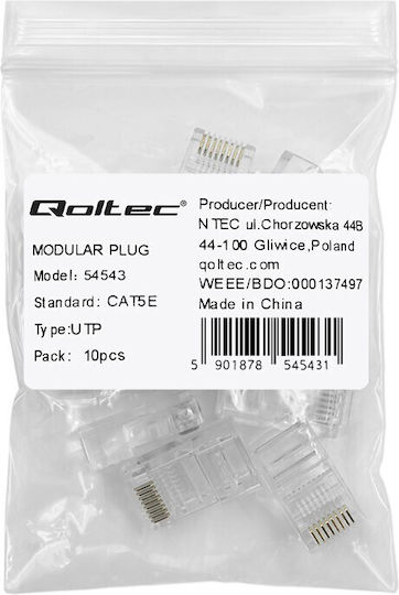 Qoltec Щепсел RJ-45 10бр Златист (54543)