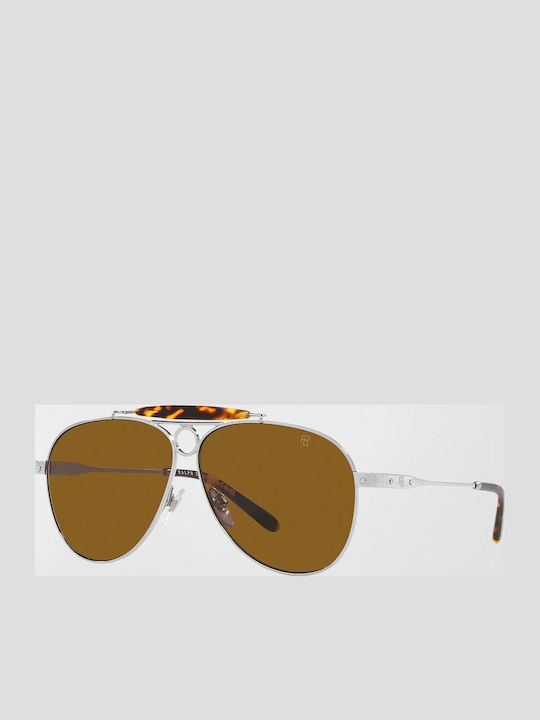 Ralph Lauren Unisex Sunglasses with Silver Metal Frame and Brown Lens RL70789 001336