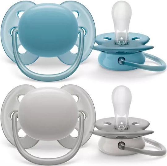 Philips Ultra Soft Pacifiers Silicone Blue-Grey for 6-18 months 2pcs