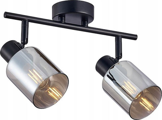 Italux Light fixture Double Spot with Socket E14 in Black Color