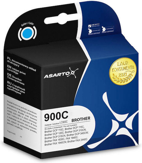 Asarto Συμβατό Μελάνι Εκτυπωτή InkJet Brother Brother 900C Μπλε 1τμχ