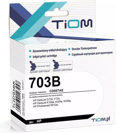 Tiom Συμβατό Μελάνι Εκτυπωτή InkJet HP HP 703 Μαύρο 1τμχ