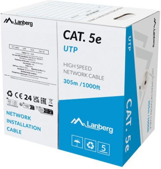 Lanberg U/UTP Cat.6 (Gigabit) Cablu De Rețea Ethernet 305m Gri