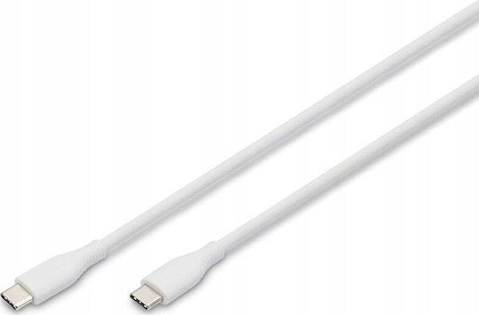 Digitus USB 2.0 Cable USB-C male - USB-C 60W PD Λευκό 1m