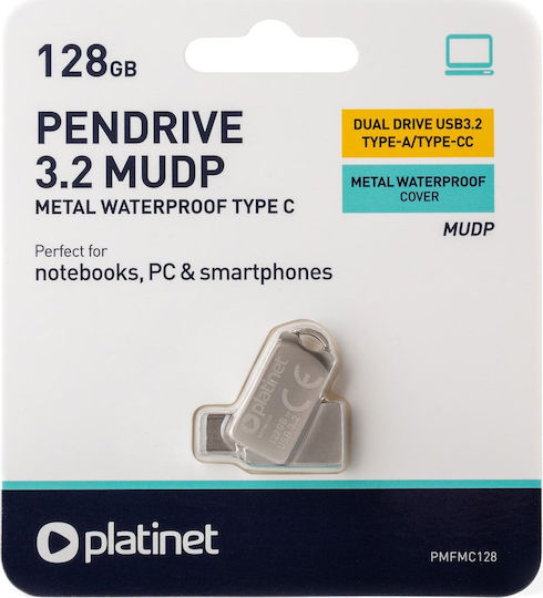 Platinet 128GB USB 3.2 Stick with connection USB-C