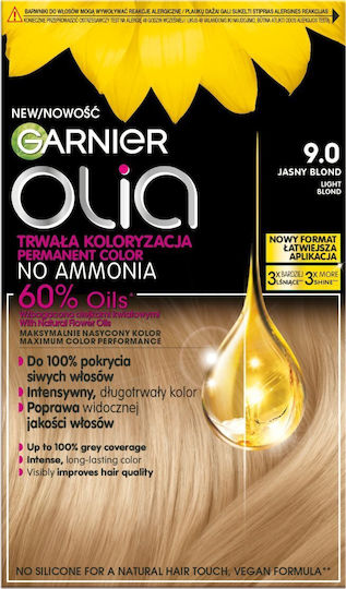 Garnier Olia Βαφή Μαλλιών Χωρίς Αμμωνία 9.0 Light Blonde 54ml 60gr