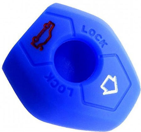 Car Key Cover Case made of with 3 Buttons for Bmw in Blue Color