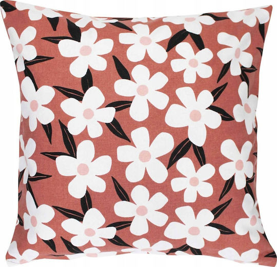 Douceur d'Intérieur Decorative Pillow Case Darcy in 100% Cotton Orange 40x40cm