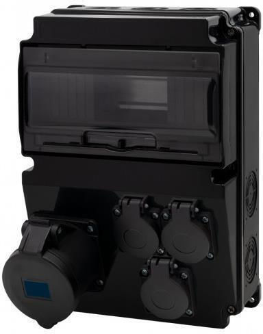 Black Panel Lago 10m Scenic 32a/3p Straight Sockets 3x230v F3.2893