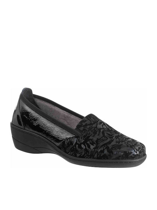 Women's Leather Slip-Ons Black