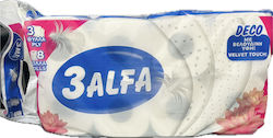 3αλφα Χαρτί Υγείας 8 Ρολά 3 Φύλλων (90gr/Ρολό)