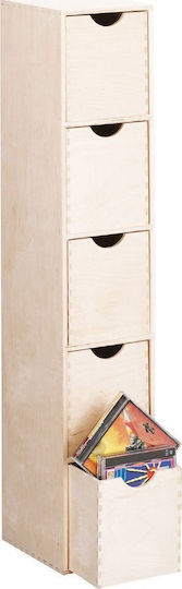 Zeller Storage Box 5 Drawers Wooden Shelf Mini Decoupage 86x21x18 Cm Zeller 13429083 4003368131955