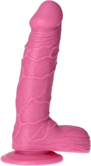 Toyz4lovers Dildo realist cu Testicule și Ventuză Fuchsia 21.5cm