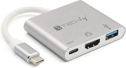 Techly IADAP USB31-HDMIPTY USB-C / HDMI / USB-A / Thunderbolt / DisplayPort male σε USB-C / HDMI / USB-A / Thunderbolt / DisplayPort female