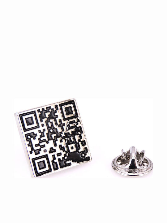 Insignă cod QR argintie