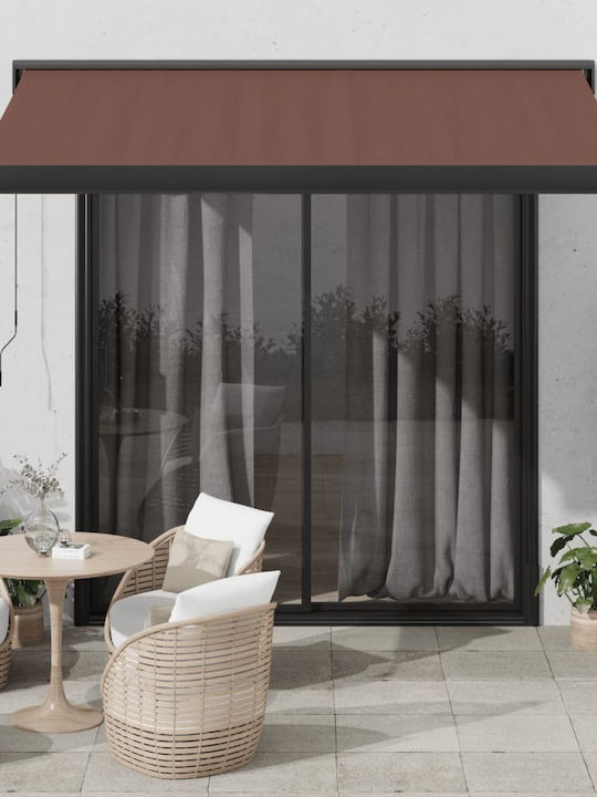 vidaXL Terrace Wall Tent with LED Light Brown 3...