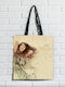 Brainfood Fabric Shopping Bag in Beige color