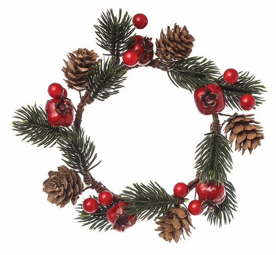 Coroniță decorativă de Crăciun cu lumânare 14cm