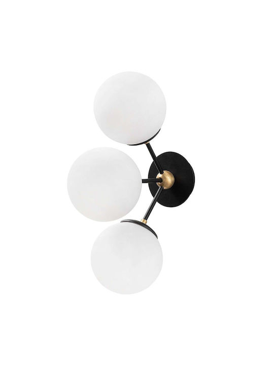 Opviq Lamp Wall with Socket E27 Black 15cm