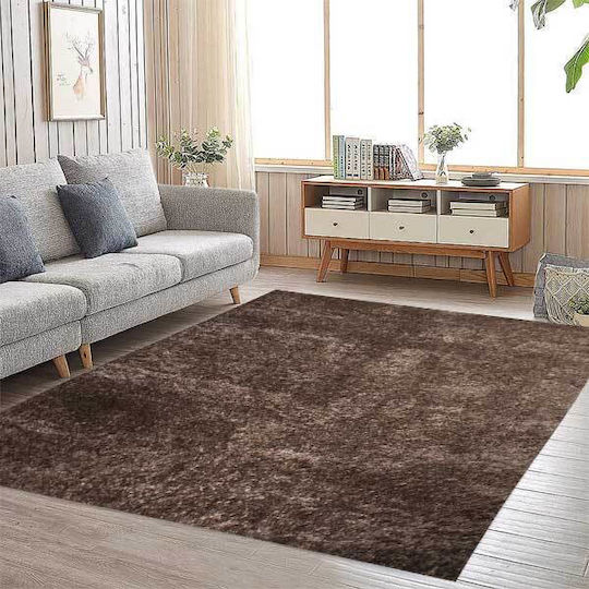 SpitiBazaar Covor Rectangular Shaggy Din blană Maro