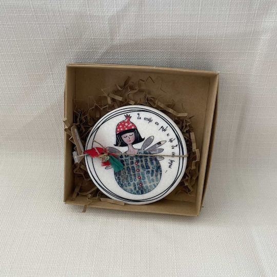 Round Coaster Stone "We will fly high and everything will be magical" 1pcs