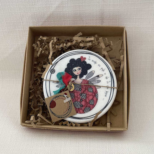 Round Coaster Stone "We will soar high and everything will be magical" 1pcs