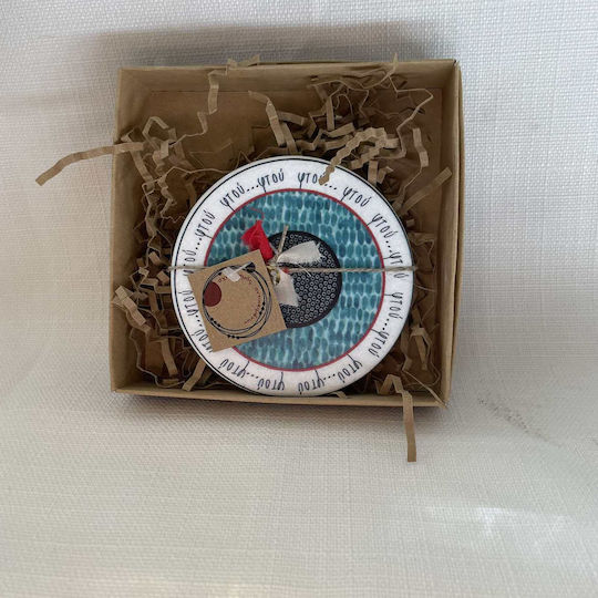Round Coaster Stone "Φτού-φτού" 1pcs