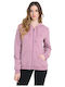 Women's Sweatshirt Jacket Hooded Pink