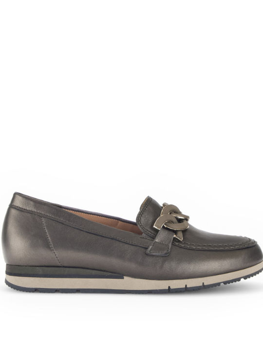 Gabor Δερμάτινα Γυναικεία Loafers σε Καφέ Χρώμα