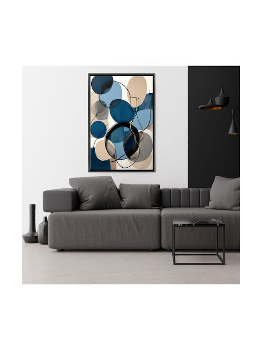 Megapap Blue And Beige Abstract Πίνακας σε Καμβά 70x100cm