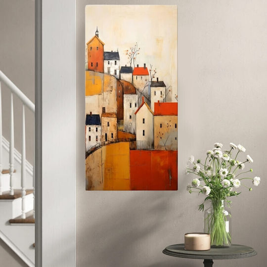 Megapap Houses On The Hill Πίνακας σε Καμβά 50x100cm
