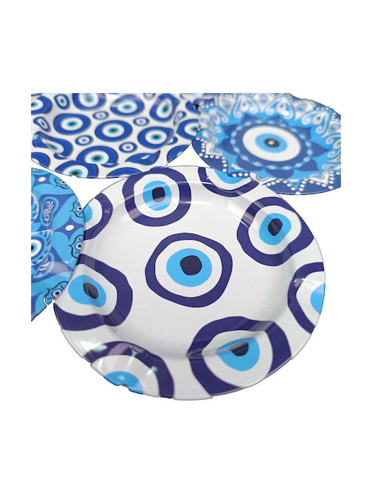 Metallaschenbecher mit blauem Augendesign