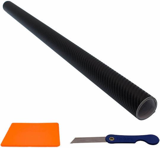 Carsun Αυτοκόλλητη Ταινία Αυτοκινήτου Carbon 100 x 60cm σε Μαύρο Χρώμα