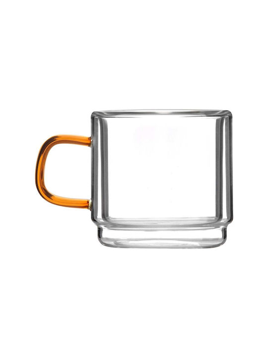 Vialli Design Σετ Φλιτζάνια Καφέ Γυάλινα Διάφανα 80ml 2τμχ