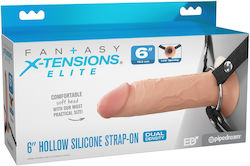 6 Zoll Silikon Hohl Gurtzeug Strap-On In Flesh Farbe