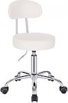 Salon Stools Wheeled Stool White