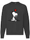 Fruit of the Loom Sweater Snoopy Love No2 Sweatshirt Schwarz