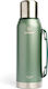 Basehit Recyclable Bottle Thermos Stainless Steel BPA Free 1lt Green with Cap-Cup and Handle