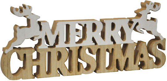 Espiel Christmas Wooden Figure Inscription White Height 40cm Merry Christmas 26122