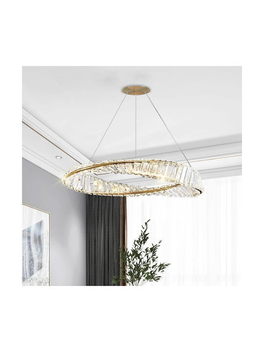 Toolight Hängelampe Gold mit Kristallen