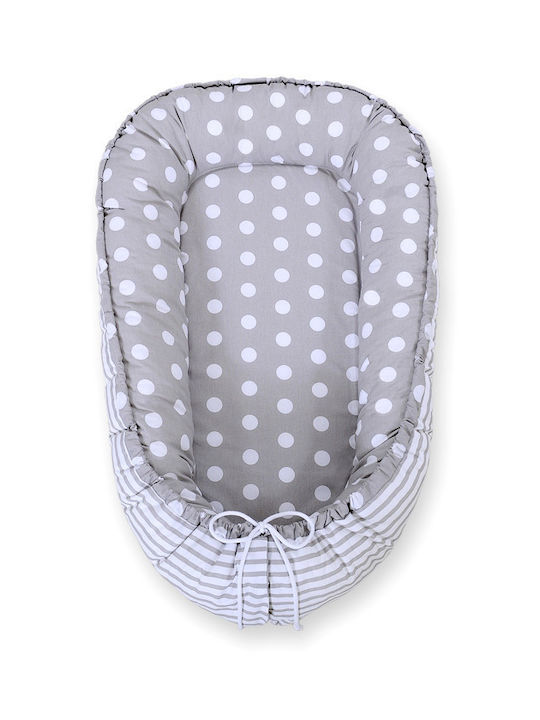 Bobono Pernă pentru bebeluși în formă de cuib Gray, Dots On Gray