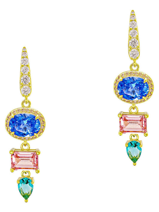 Luxenter Earrings made of Silver Gold Plated with Stones