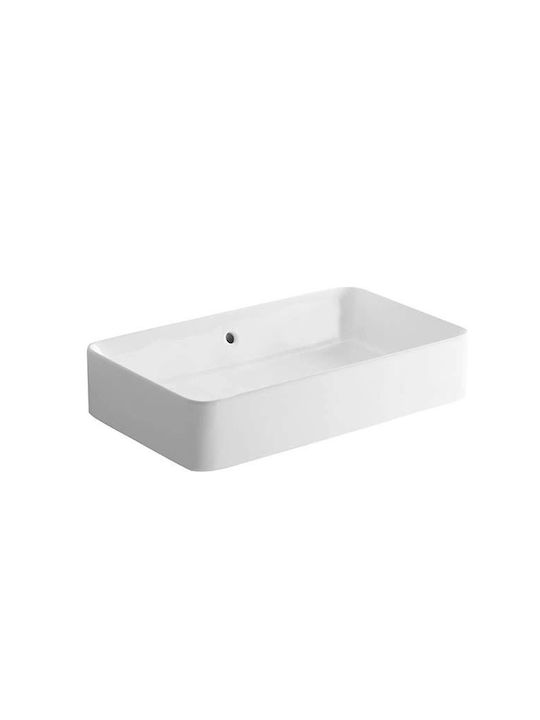 Sanindusa Aufgesetztes Waschbecken Porzellan 60x40cm White