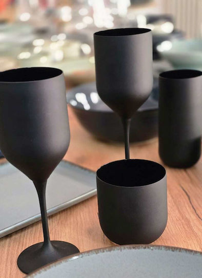 Crystal Bohemia Set of Glasses for White and Red Wine made of Crystal in Black Color 440ml 24pcs