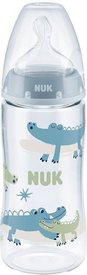 Nuk Plastic Baby Bottle First Choice Temperature Control Anti-Colic with Silicone Nipple for 6-18 months Blue 300ml